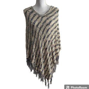 CHICO'S Soft Poncho Shawl with Fringe